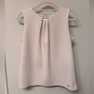 Calvin Klein White Sleeveless Blouse